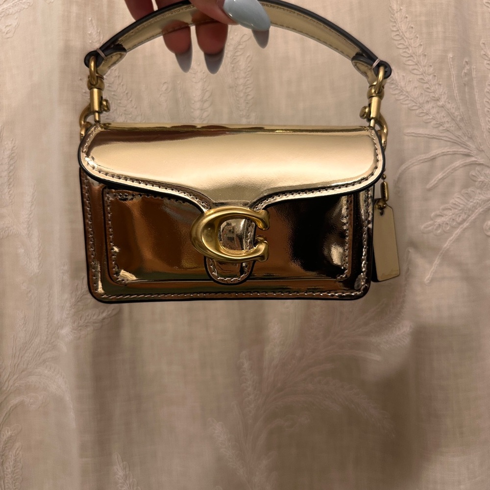 Coach Mini Bag Gold Brown Luxe Metallic